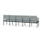 Lesro Lenox Steel 5 Seater with Center Arms, Ash (Blue) Seat, Ash Back, 106.5 W 24.5 L 32 H LS5103 - alternate 3